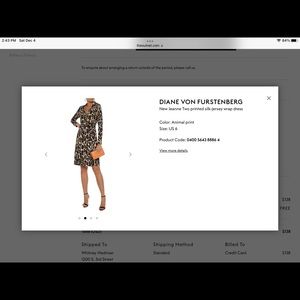 Diane Von Furstenburg wrap dress. Never worn.